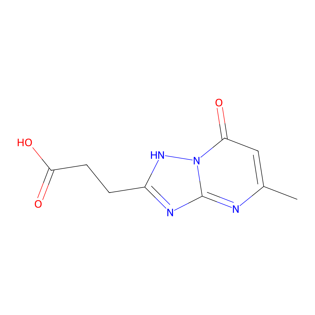 3-(5-Methyl-7-oxo-4,7-dihydro-[1,2,4]triazolo[1,5-a]pyrimidin-2-yl)propanoic acid molecular structure, CAS 840455-77-8