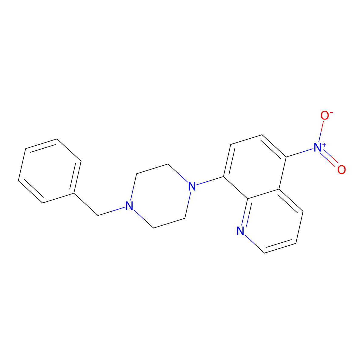 8-(4-Benzylpiperazin-1-yl)-5-nitroquinoline molecular structure, CAS 840456-68-0