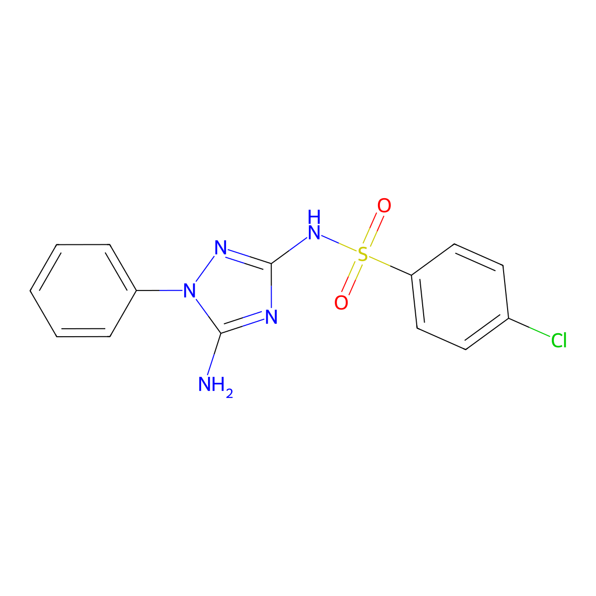 N-(5-amino-1-phenyl-1,2,4-triazol-3-yl)-4-chlorobenzenesulfonamide molecular structure, CAS 840457-49-0