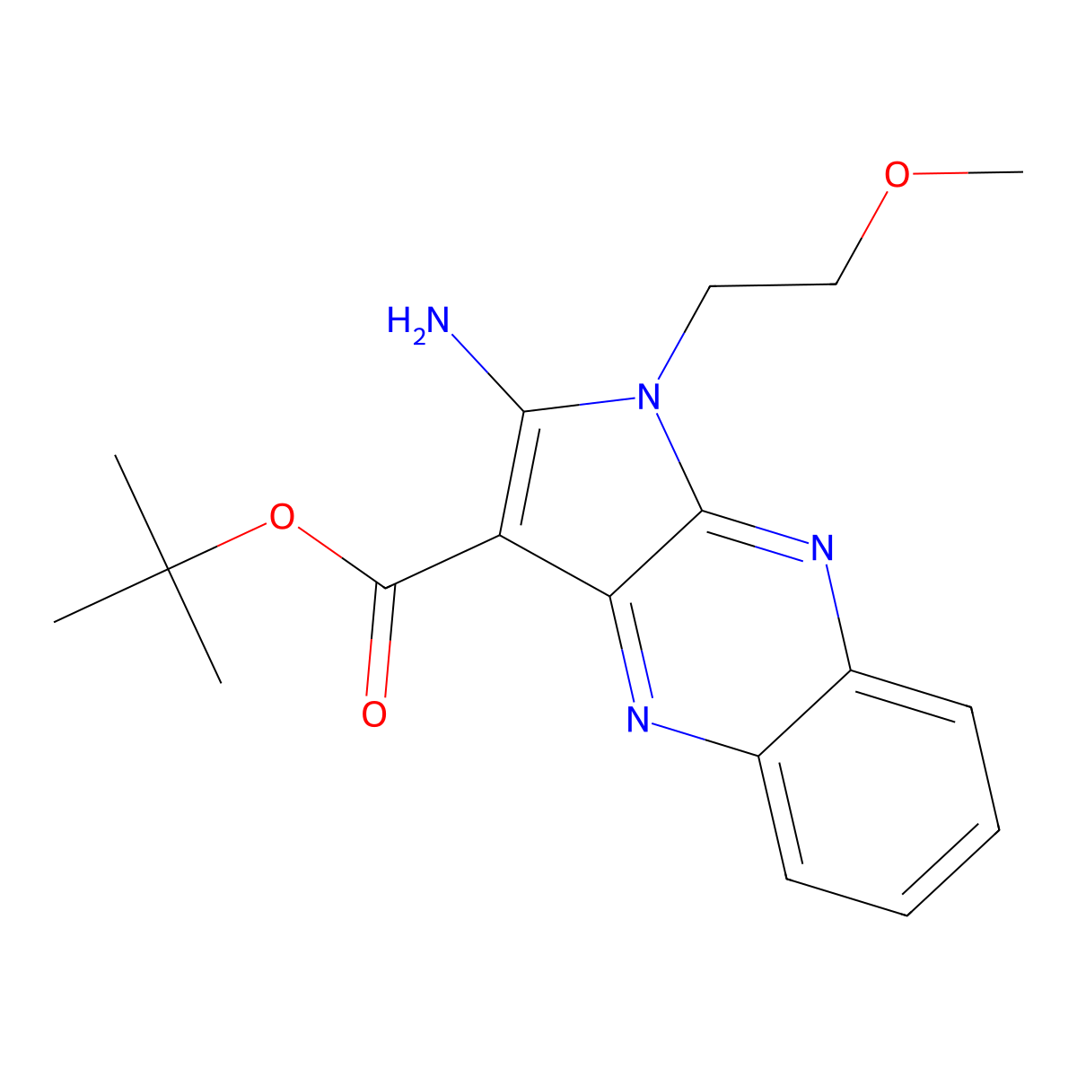 tert-butyl 2-amino-1-(2-methoxyethyl)-1H-pyrrolo[2,3-b]quinoxaline-3-carboxylate molecular structure, CAS 840459-94-1