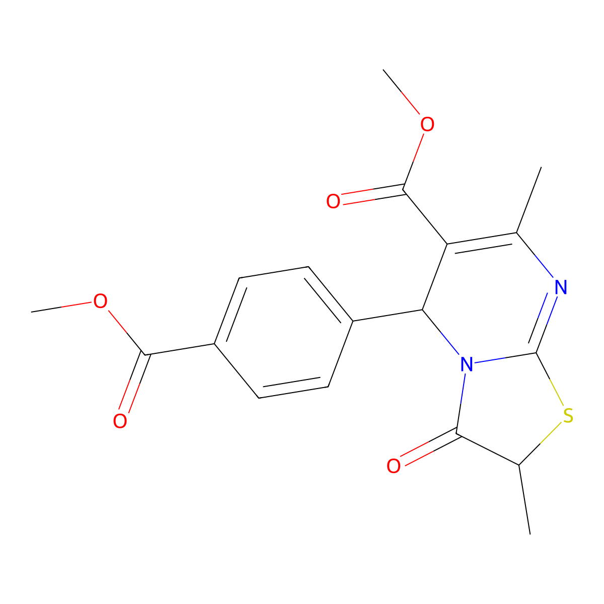 methyl 5-[4-(methoxycarbonyl)phenyl]-2,7-dimethyl-3-oxo-2,3-dihydro-5H-[1,3]thiazolo[3,2-a]pyrimidine-6-carboxylate molecular structure, CAS 840461-44-1
