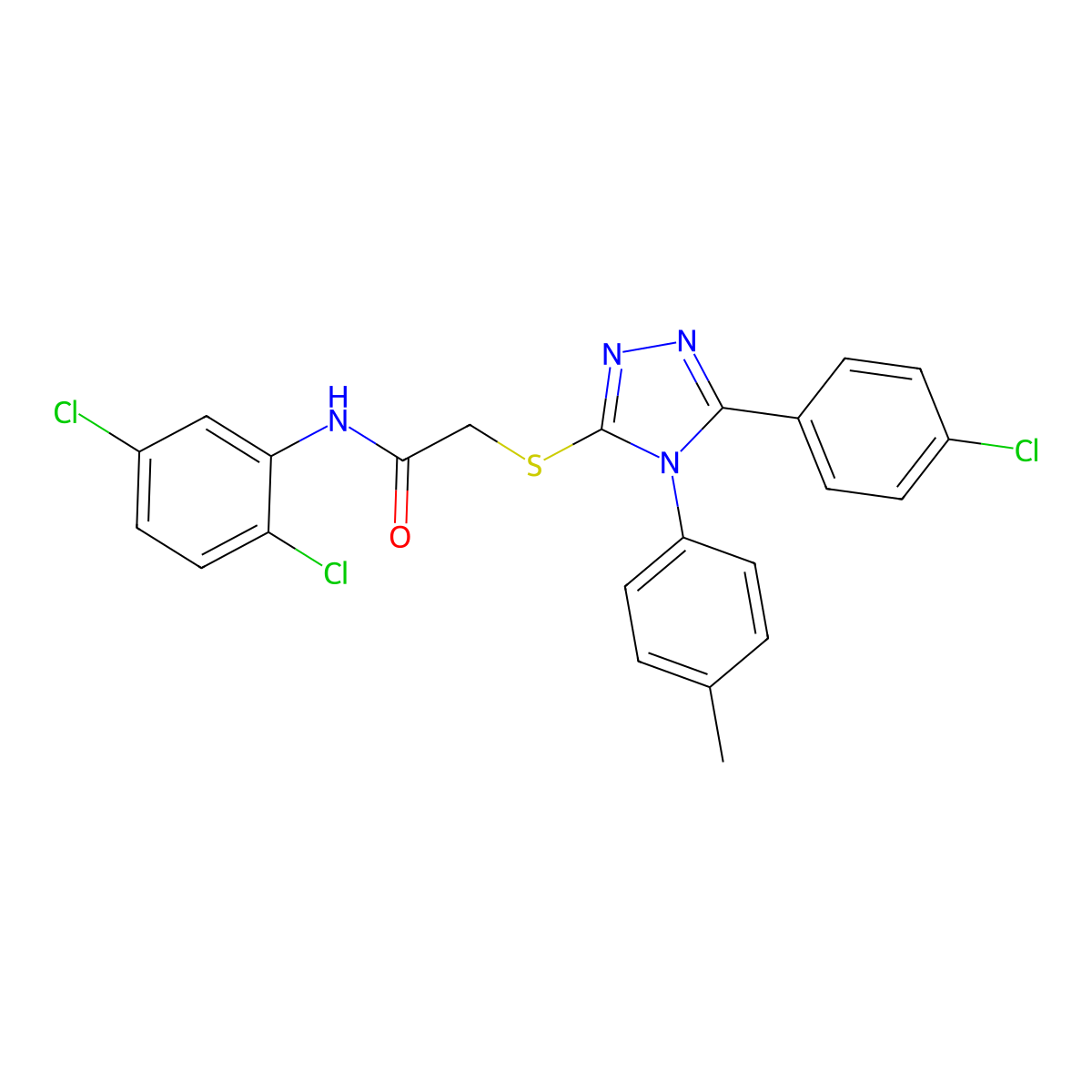 2-{[5-(4-chlorophenyl)-4-(4-methylphenyl)-4H-1,2,4-triazol-3-yl]sulfanyl}-N-(2,5-dichlorophenyl)acetamide molecular structure, CAS 840463-68-5