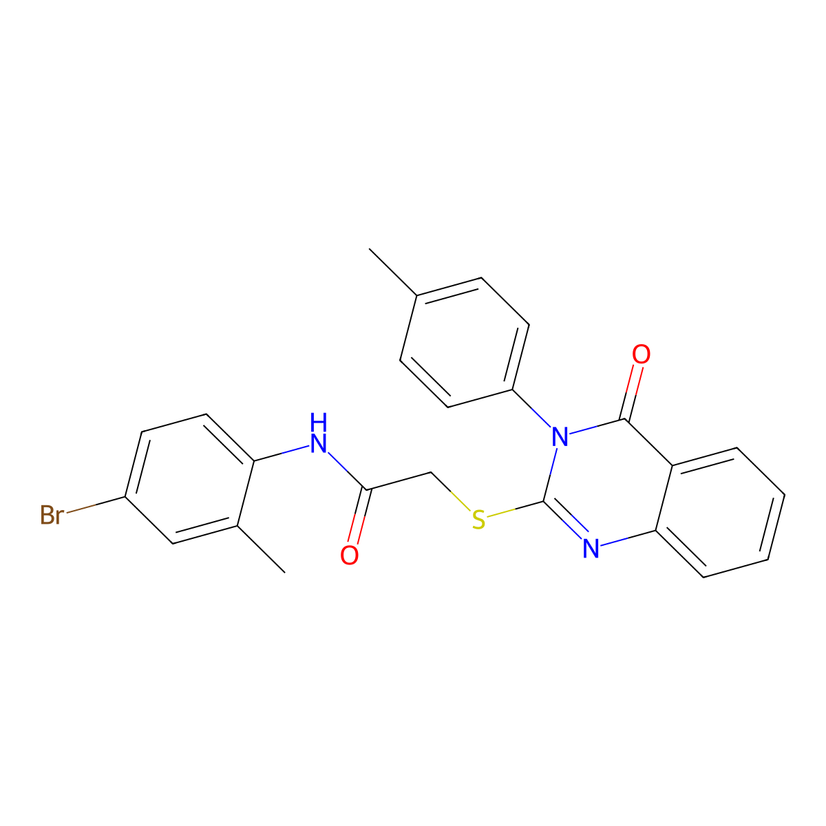 N-(4-bromo-2-methylphenyl)-2-{[3-(4-methylphenyl)-4-oxo-3,4-dihydroquinazolin-2-yl]sulfanyl}acetamide molecular structure, CAS 840464-32-6
