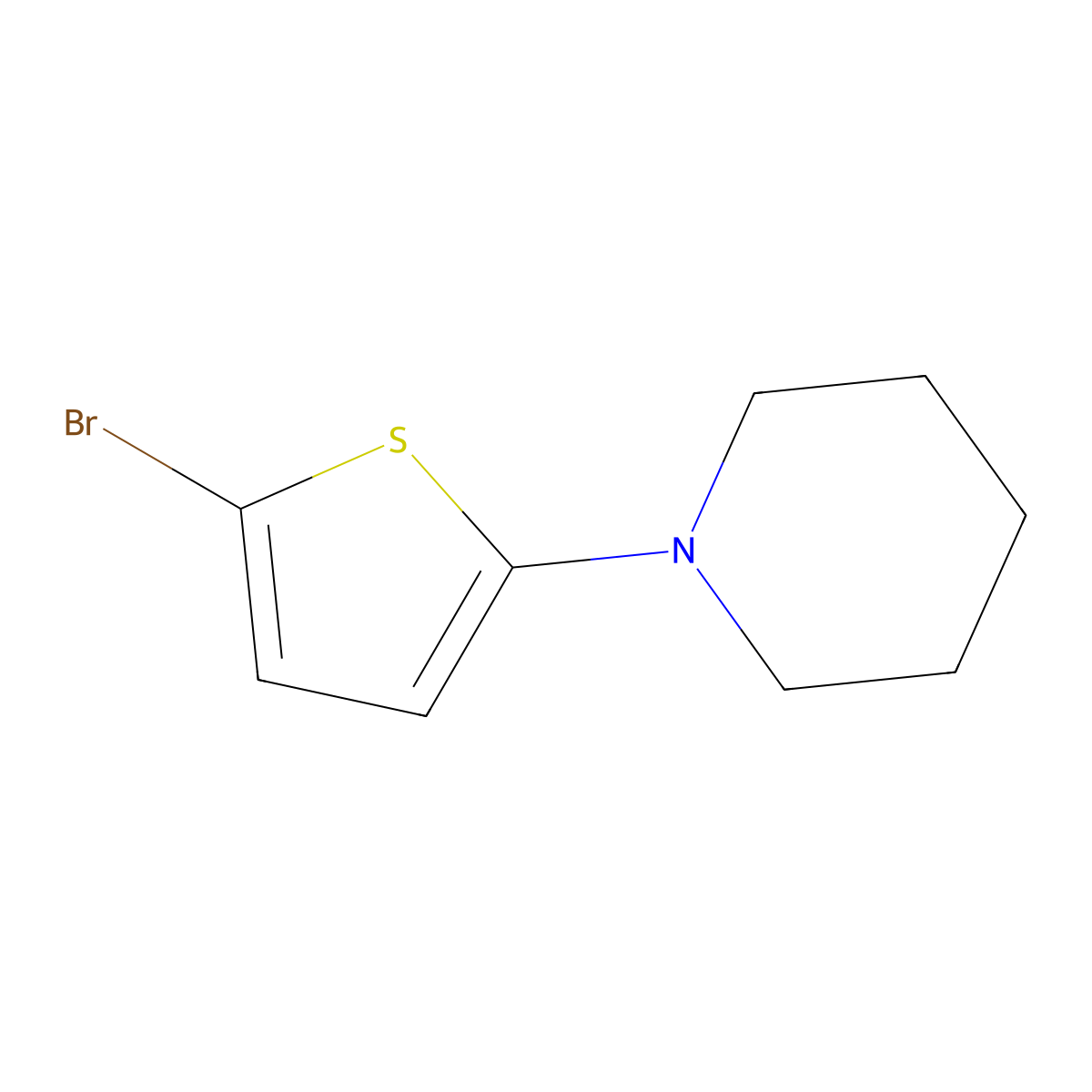 1-(5-Bromothiophen-2-yl)piperidine molecular structure, CAS 840464-73-5