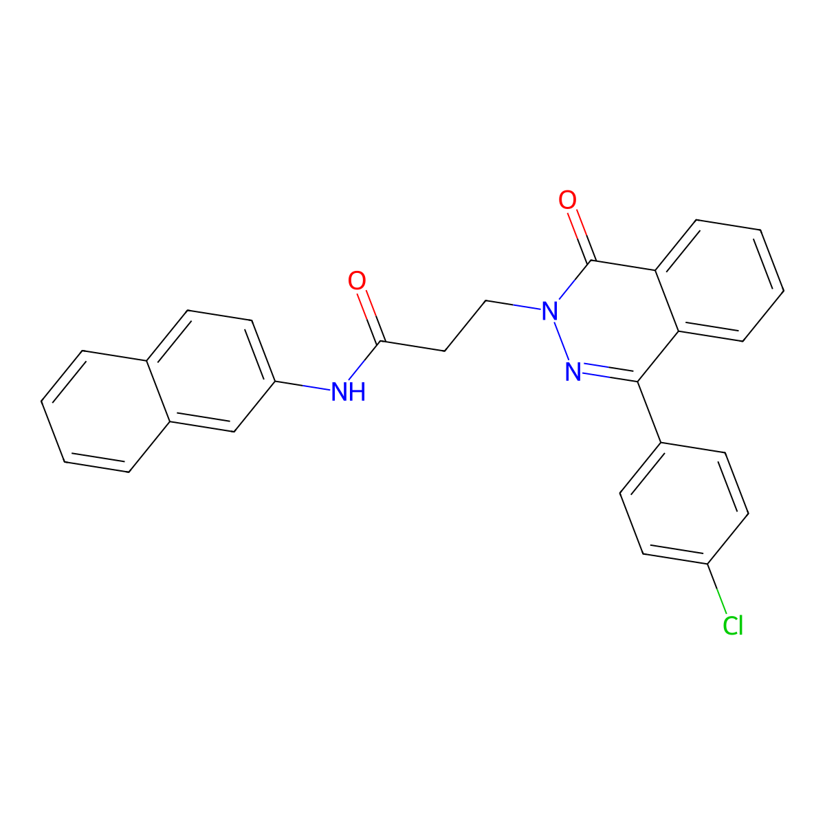 3-(4-(4-chlorophenyl)-1-oxo-2(1H)-phthalazinyl)-N-(2-naphthyl)propanamide molecular structure, CAS 840469-89-8