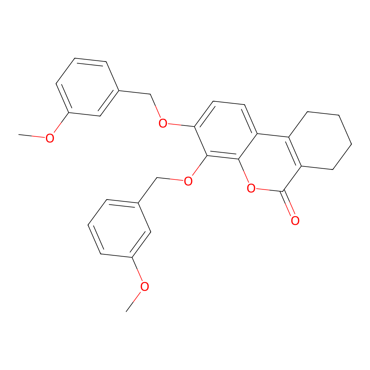 3,4-bis[(3-methoxybenzyl)oxy]-7,8,9,10-tetrahydro-6H-benzo[c]chromen-6-one molecular structure, CAS 840470-44-2