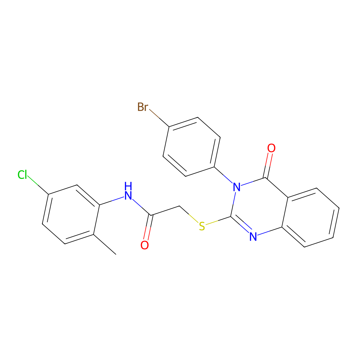2-{[3-(4-bromophenyl)-4-oxo-3,4-dihydroquinazolin-2-yl]sulfanyl}-N-(5-chloro-2-methylphenyl)acetamide molecular structure, CAS 840471-53-6