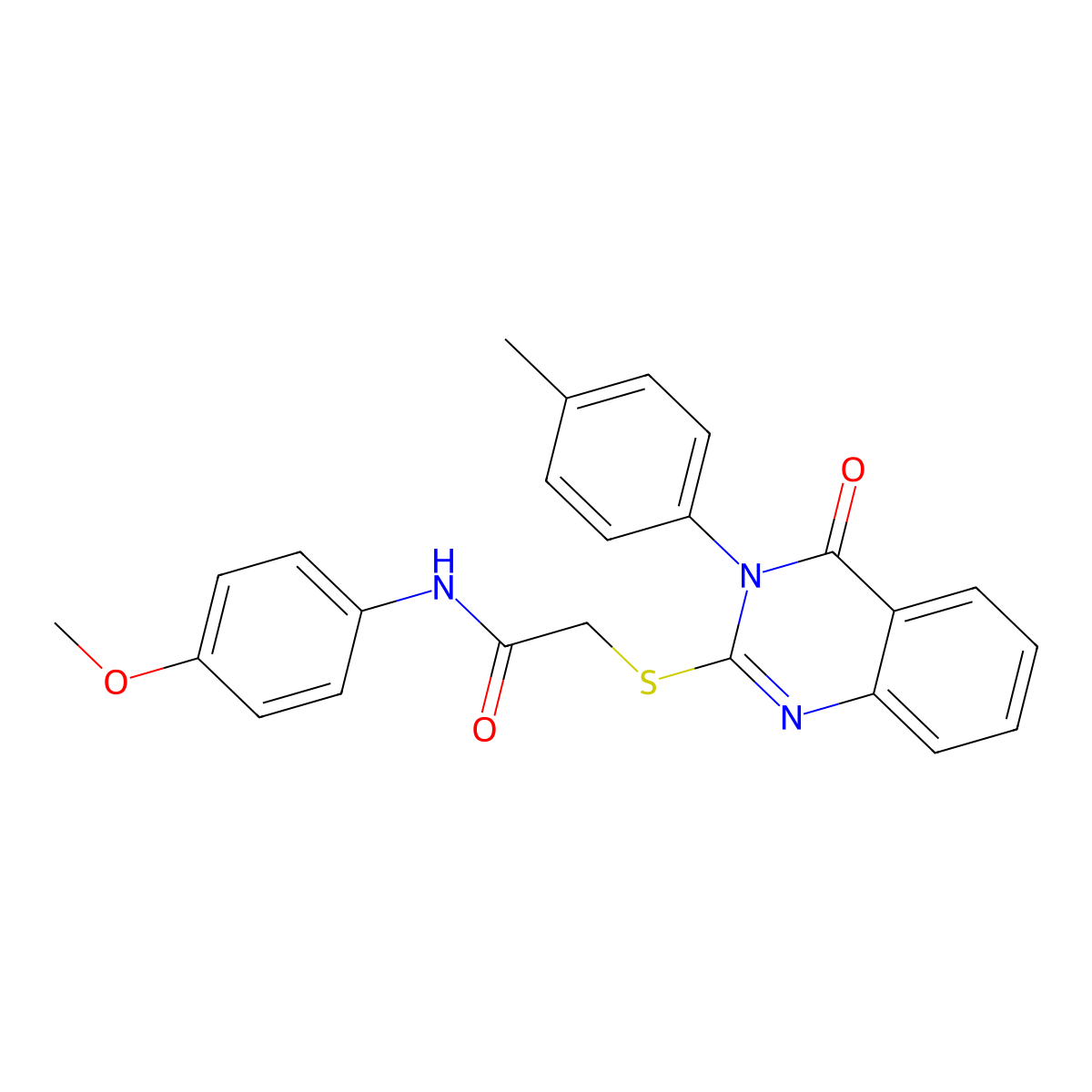 N-(4-methoxyphenyl)-2-{[3-(4-methylphenyl)-4-oxo-3,4-dihydroquinazolin-2-yl]sulfanyl}acetamide molecular structure, CAS 840471-87-6