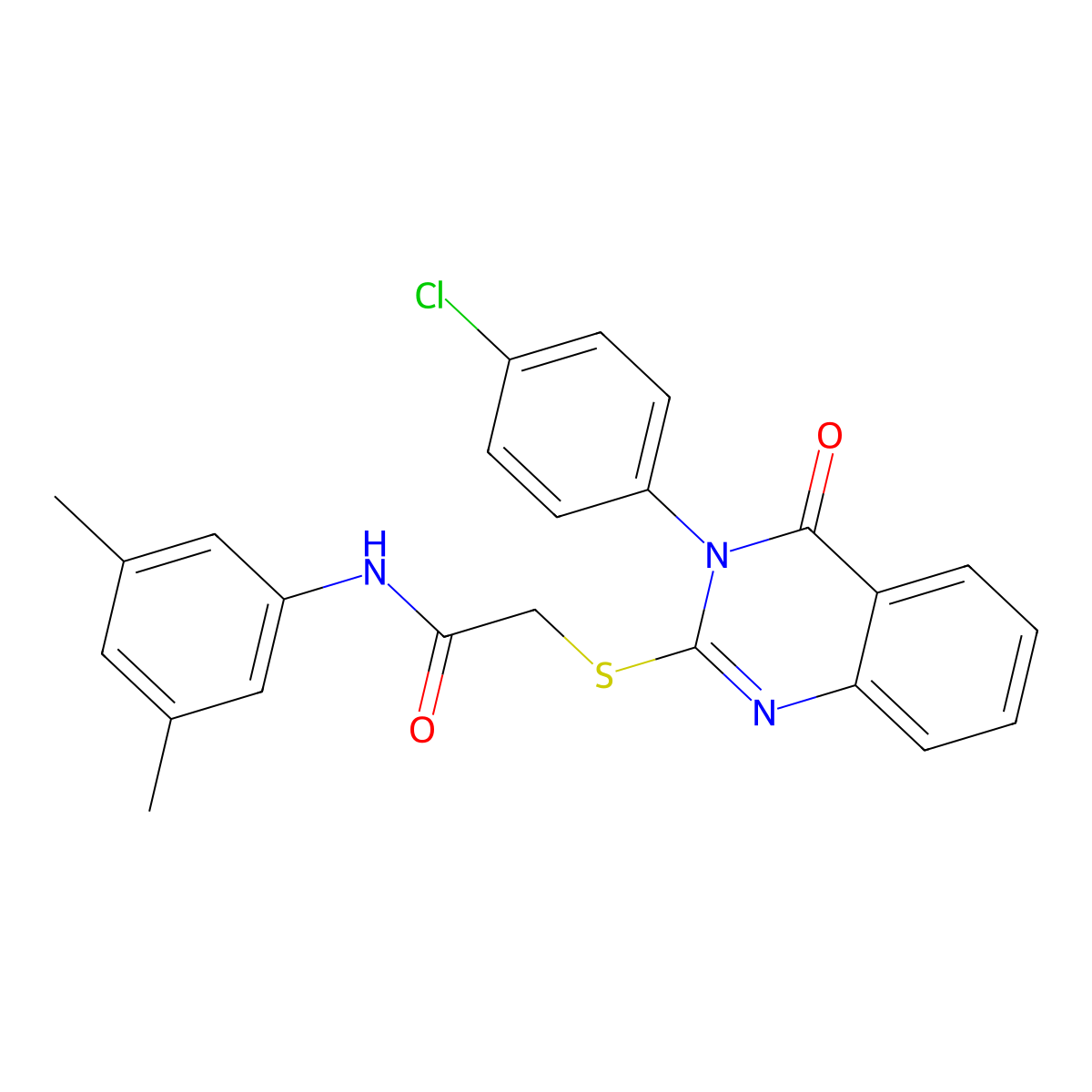 2-{[3-(4-chlorophenyl)-4-oxo-3,4-dihydroquinazolin-2-yl]sulfanyl}-N-(3,5-dimethylphenyl)acetamide molecular structure, CAS 840471-95-6