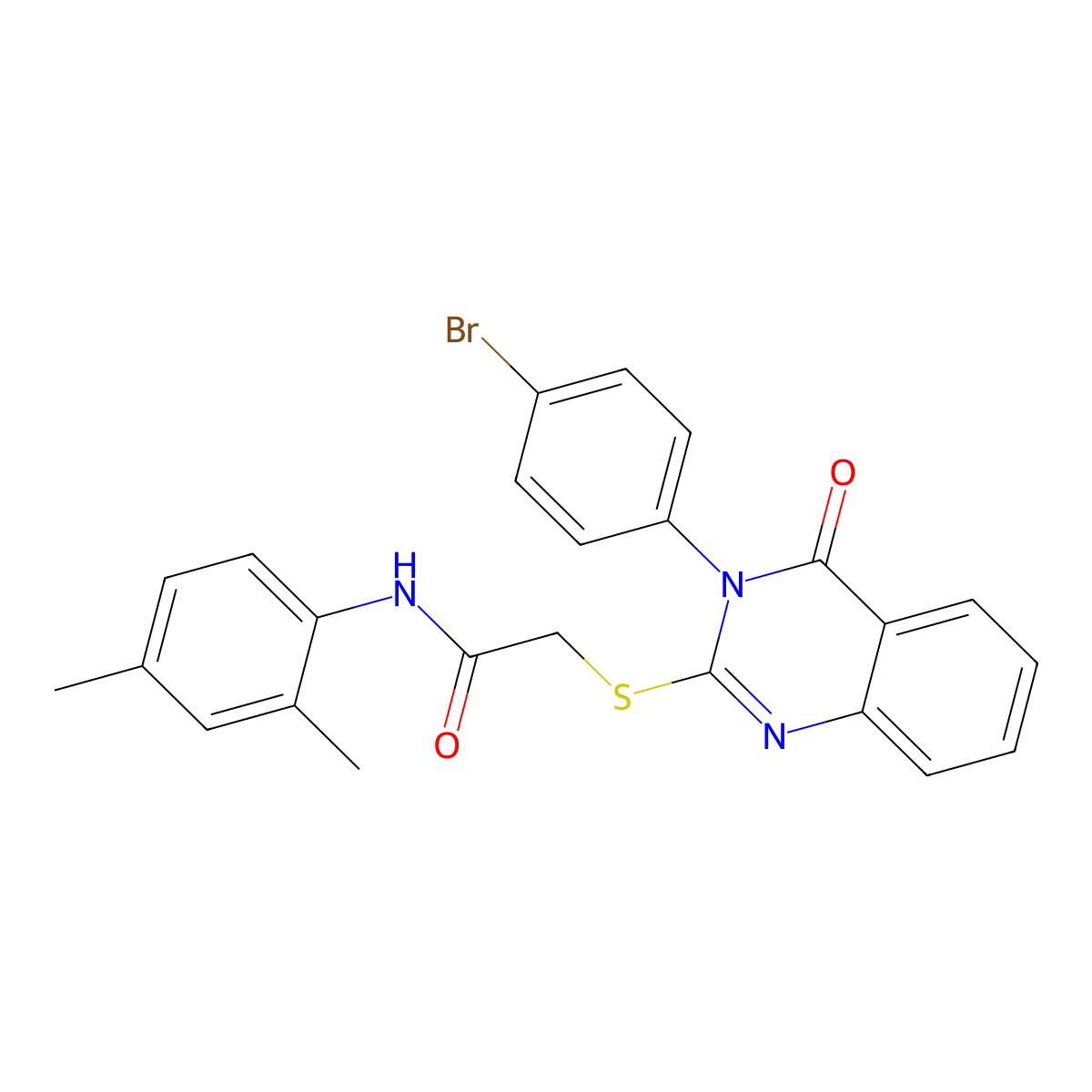 2-{[3-(4-bromophenyl)-4-oxo-3,4-dihydroquinazolin-2-yl]sulfanyl}-N-(2,4-dimethylphenyl)acetamide molecular structure, CAS 840473-69-0