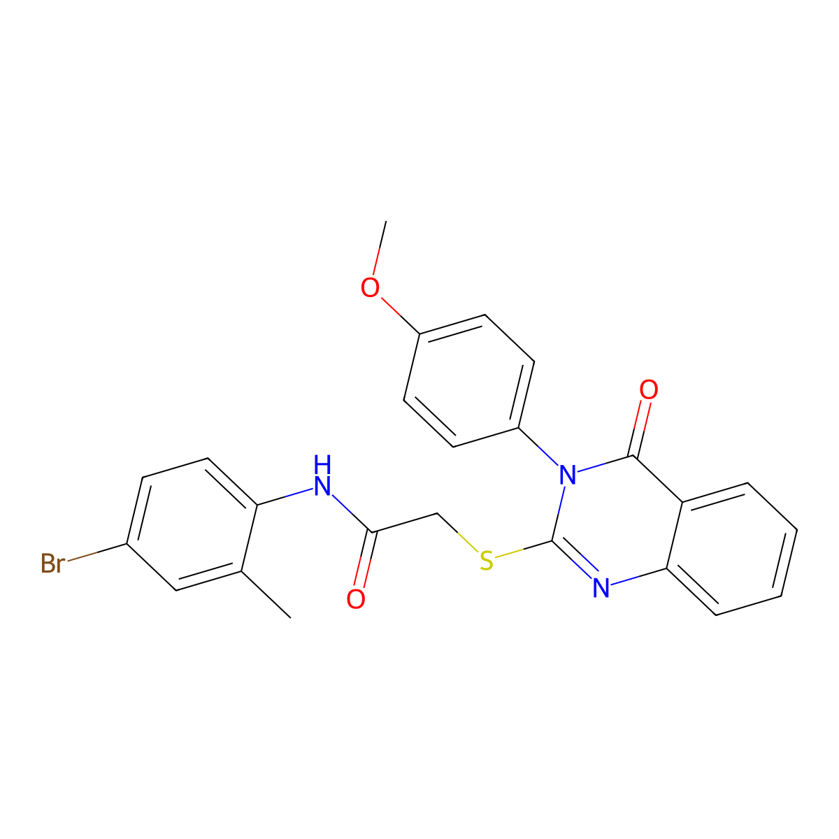 N-(4-bromo-2-methylphenyl)-2-{[3-(4-methoxyphenyl)-4-oxo-3,4-dihydroquinazolin-2-yl]sulfanyl}acetamide molecular structure, CAS 840473-99-6