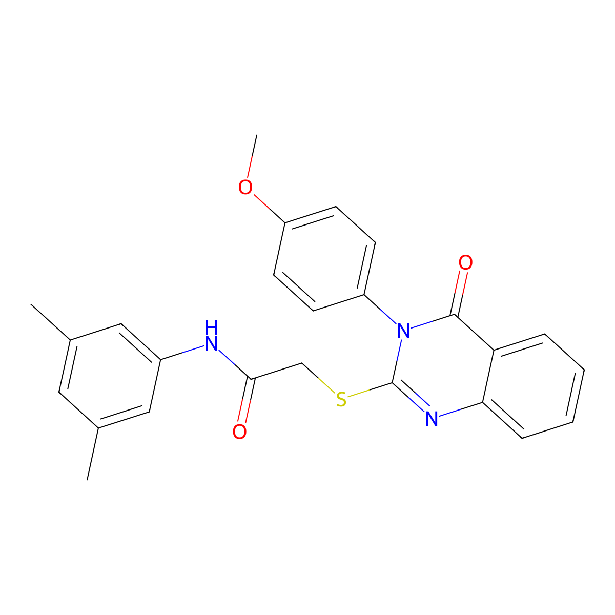 N-(3,5-dimethylphenyl)-2-{[3-(4-methoxyphenyl)-4-oxo-3,4-dihydroquinazolin-2-yl]sulfanyl}acetamide molecular structure, CAS 840477-27-2