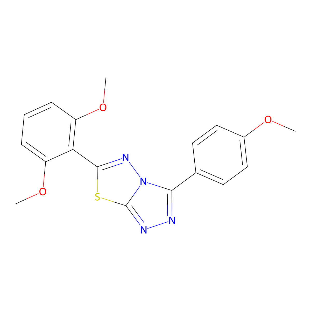 6-(2,6-Dimethoxyphenyl)-3-(4-methoxyphenyl)-[1,2,4]triazolo[3,4-b][1,3,4]thiadiazole molecular structure, CAS 840478-04-8