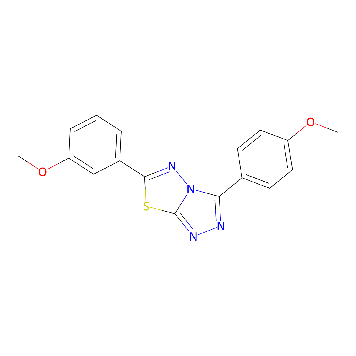 6-(3-Methoxyphenyl)-3-(4-methoxyphenyl)-[1,2,4]triazolo[3,4-b][1,3,4]thiadiazole molecular structure, CAS 840478-86-6