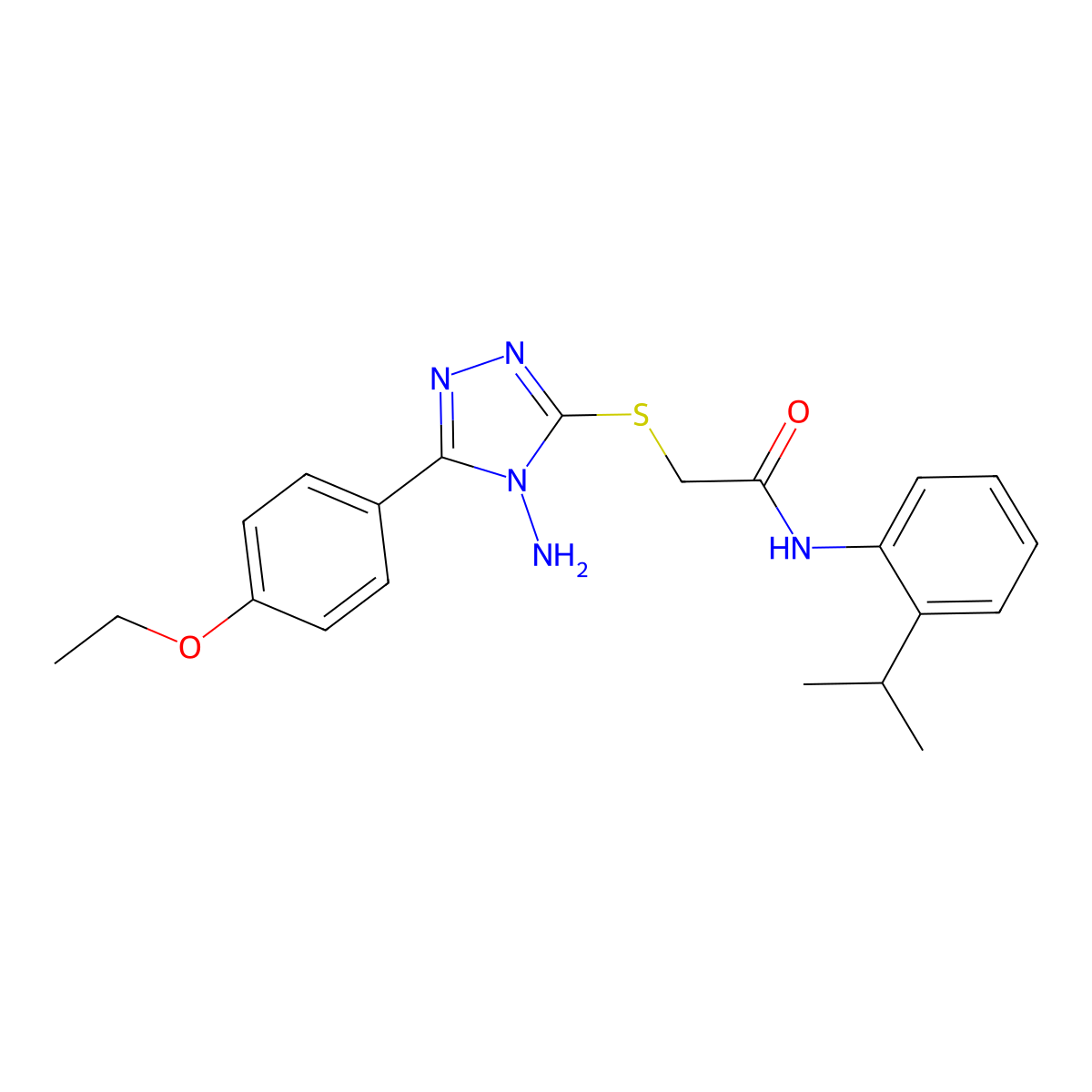 2-[4-amino-5-(4-ethoxyphenyl)(1,2,4-triazol-3-ylthio)]-N-[2-(methylethyl)pheny l]acetamide molecular structure, CAS 840479-03-0