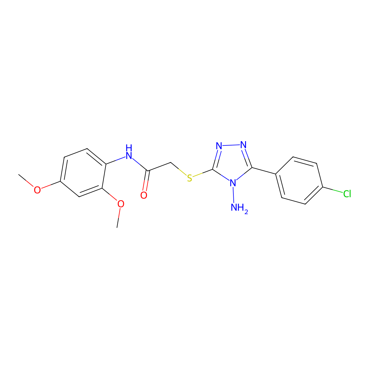 2-{[4-amino-5-(4-chlorophenyl)-4H-1,2,4-triazol-3-yl]sulfanyl}-N-(2,4-dimethoxyphenyl)acetamide molecular structure, CAS 840479-94-9