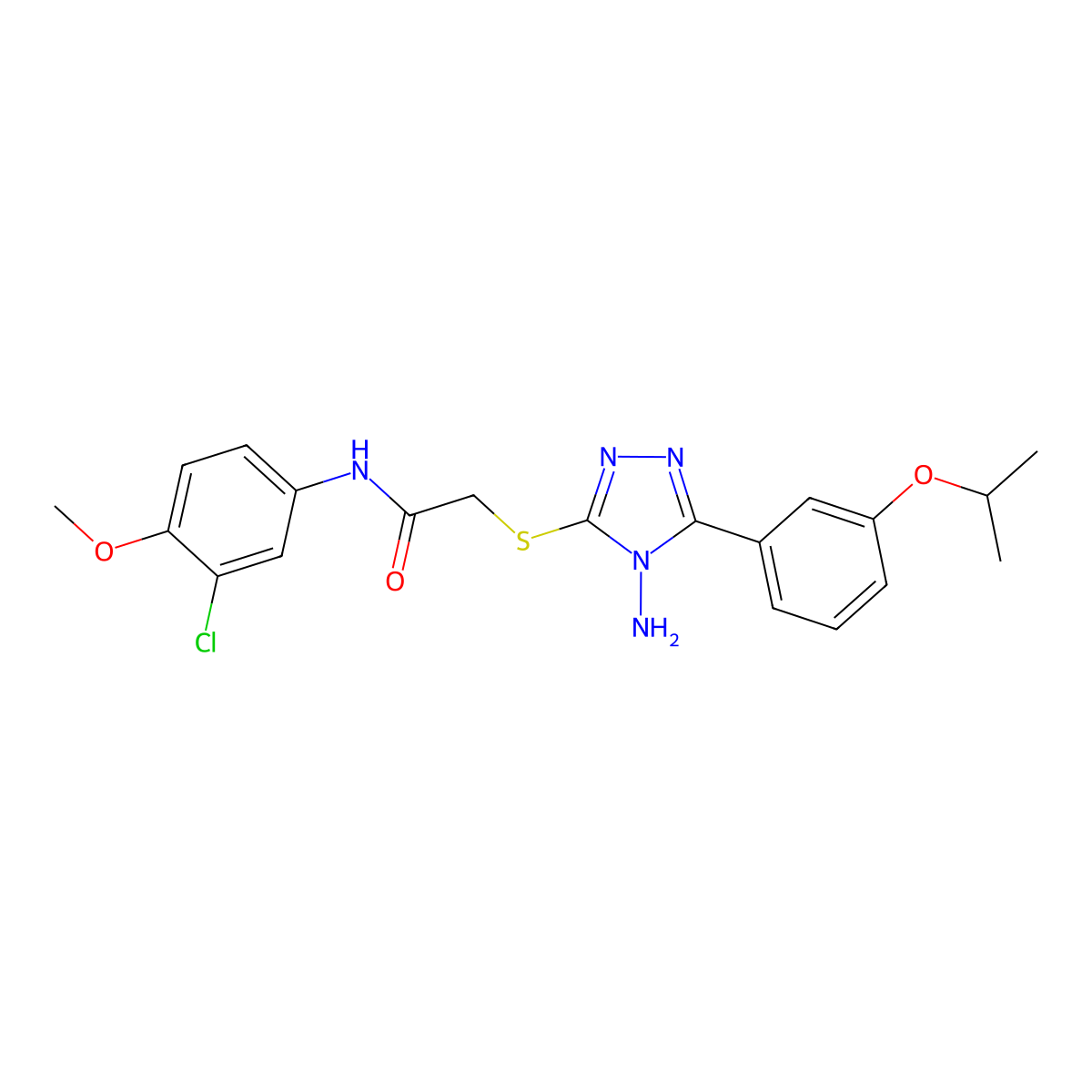 2-{4-amino-5-[3-(methylethoxy)phenyl](1,2,4-triazol-3-ylthio)}-N-(3-chloro-4-m ethoxyphenyl)acetamide molecular structure, CAS 840480-05-9