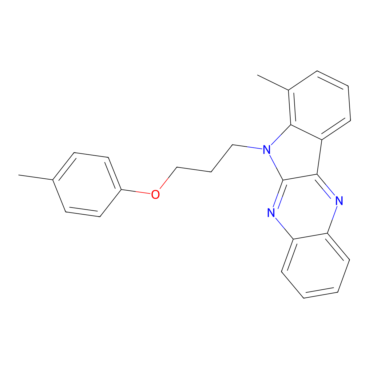 4-Methyl-1-[3-(4-methylindolo[2,3-b]quinoxalin-5-yl)propoxy]benzene molecular structure, CAS 840480-07-1
