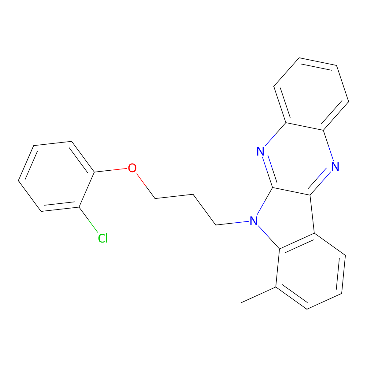 6-[3-(2-chlorophenoxy)propyl]-7-methyl-6H-indolo[2,3-b]quinoxaline molecular structure, CAS 840480-70-8
