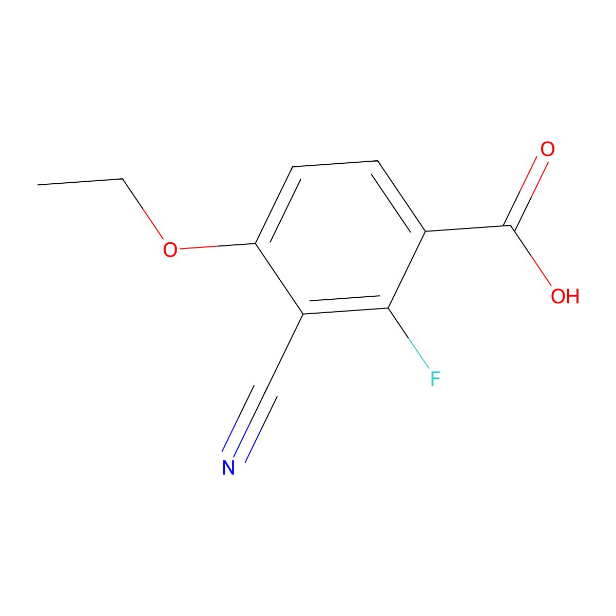 3-Cyano-4-ethoxy-2-fluorobenzoic acid molecular structure, CAS 840481-43-8