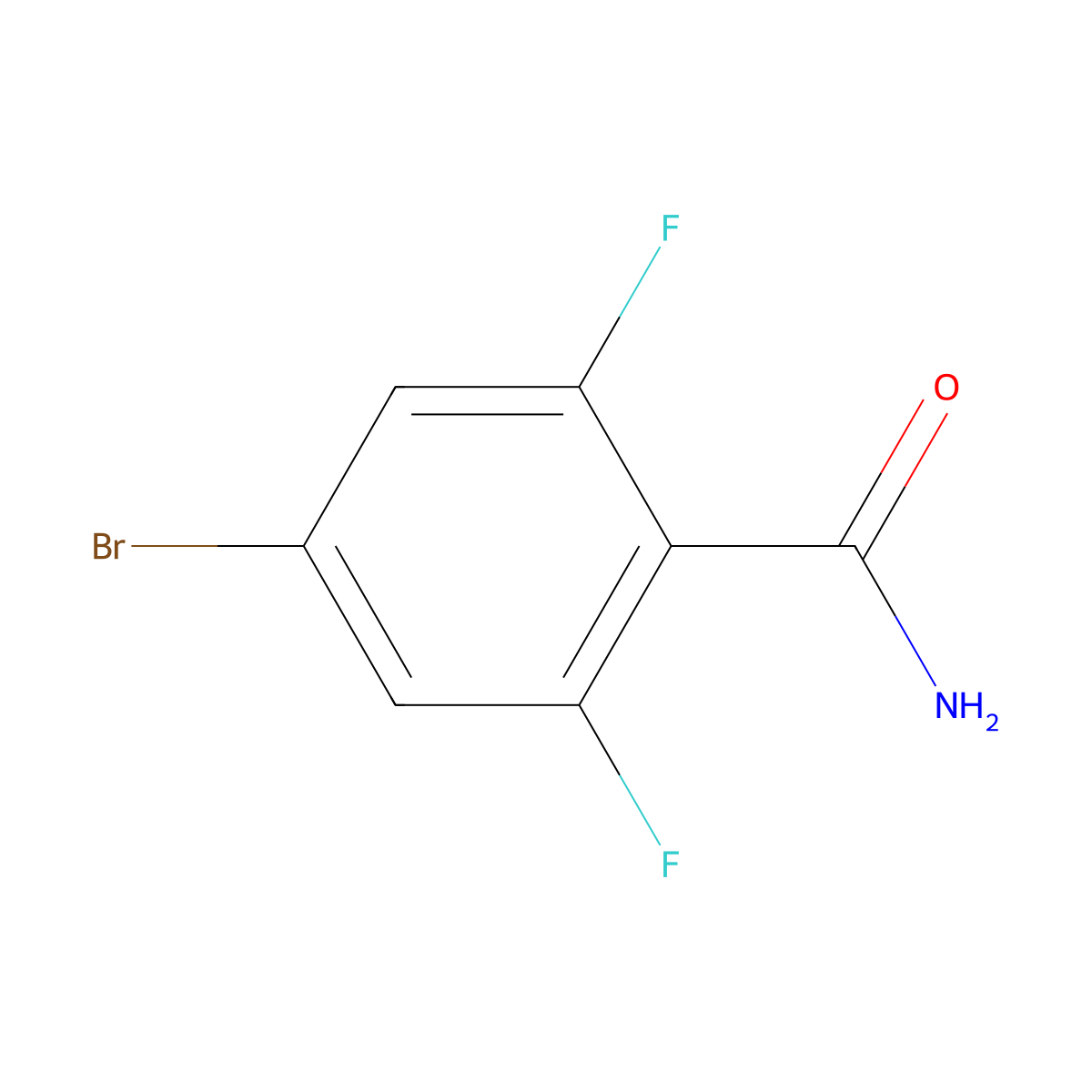 4-Bromo-2,6-difluorobenzamide molecular structure, CAS 840481-49-4