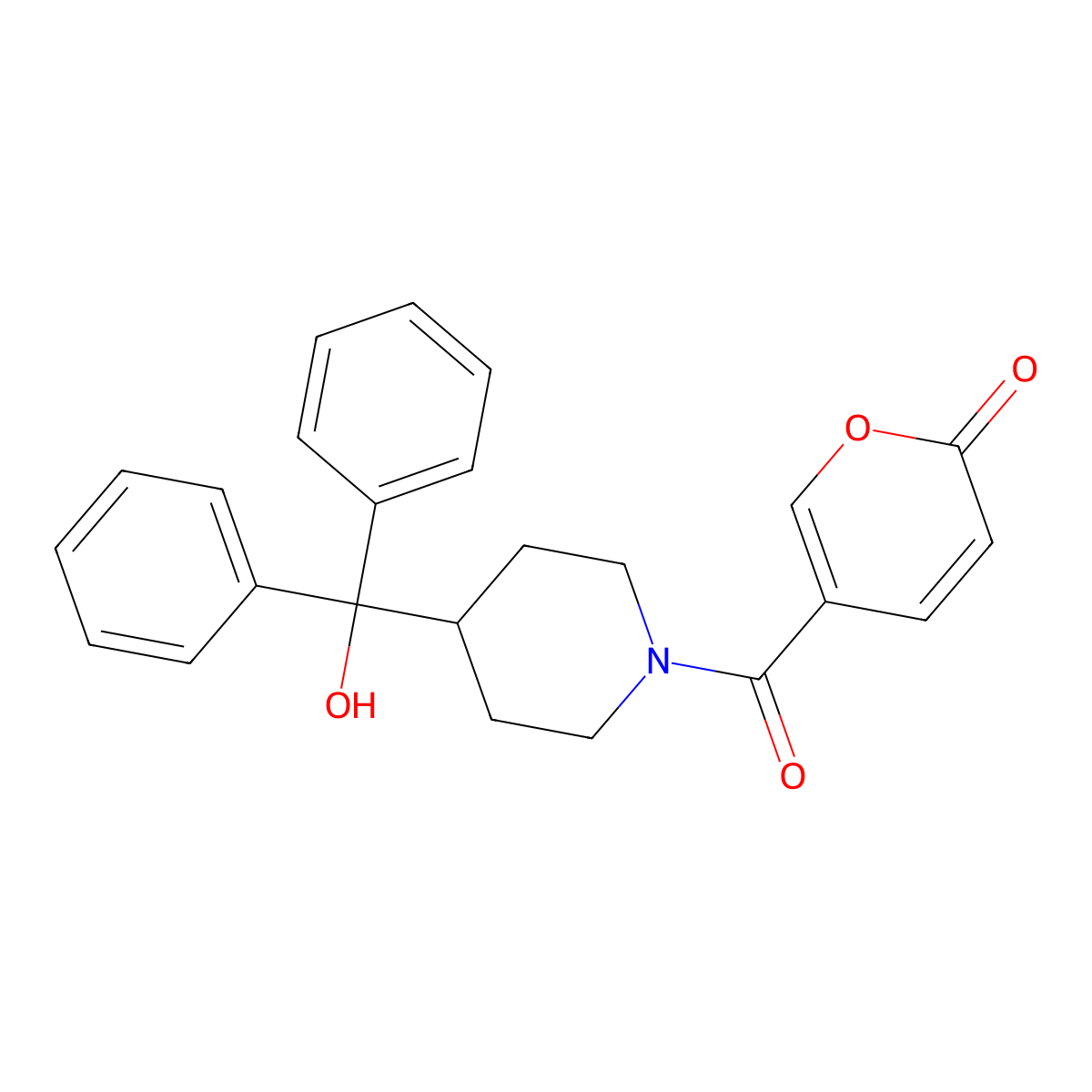 5-[4-[Hydroxy(diphenyl)methyl]piperidine-1-carbonyl]pyran-2-one molecular structure, CAS 840482-28-2