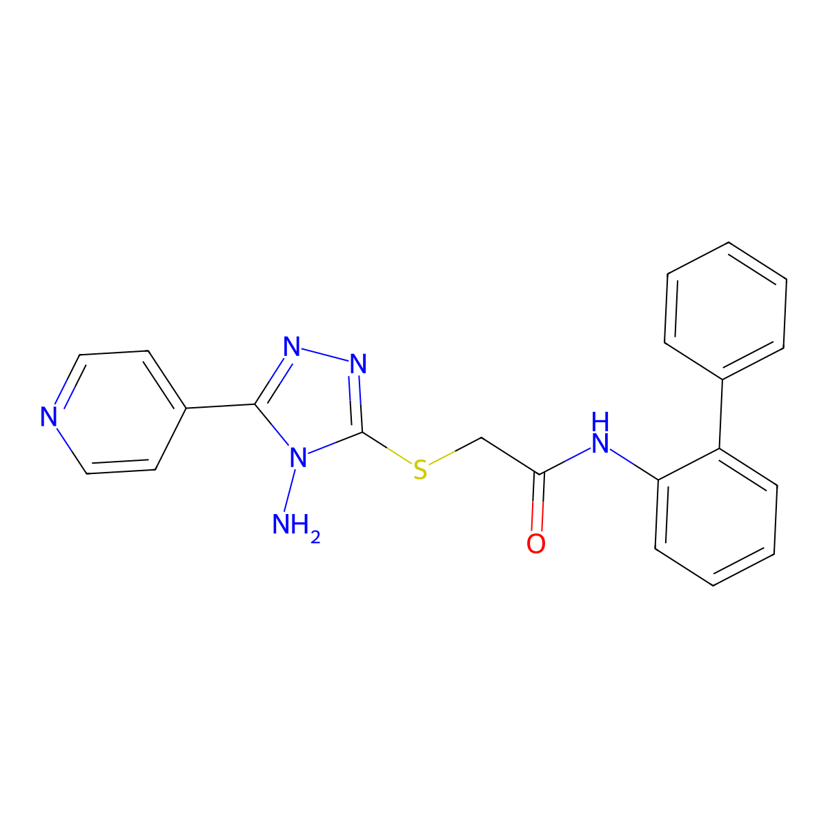 2-{[4-amino-5-(pyridin-4-yl)-4H-1,2,4-triazol-3-yl]sulfanyl}-N-(biphenyl-2-yl)acetamide molecular structure, CAS 840482-85-1