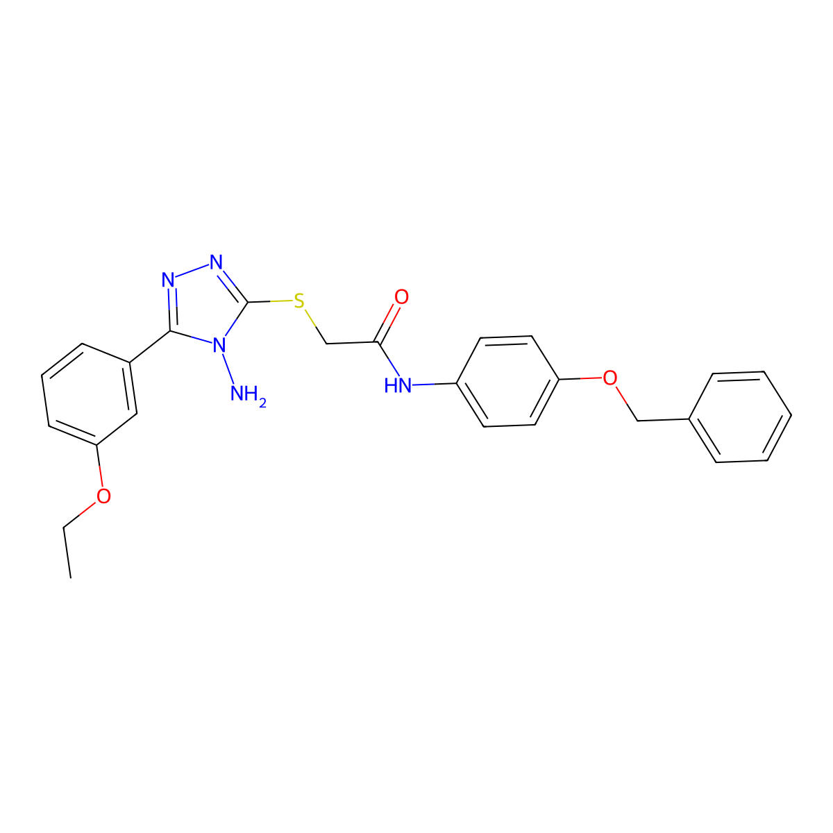 2-{[4-amino-5-(3-ethoxyphenyl)-4H-1,2,4-triazol-3-yl]sulfanyl}-N-[4-(benzyloxy)phenyl]acetamide molecular structure, CAS 840483-20-7