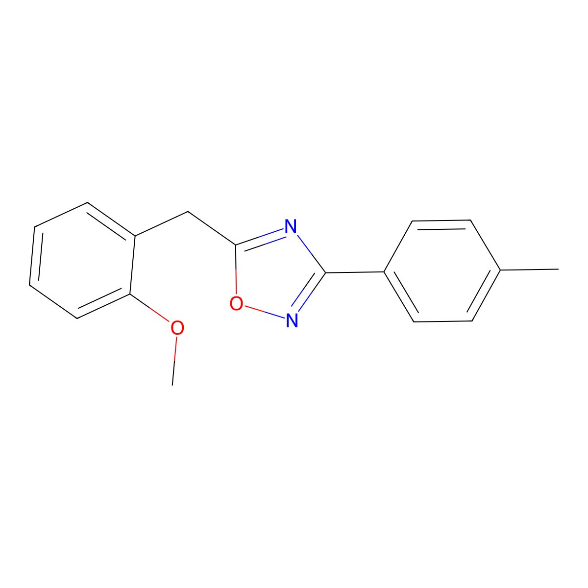5-(2-Methoxybenzyl)-3-(4-methylphenyl)-1,2,4-oxadiazole molecular structure, CAS 840483-74-1