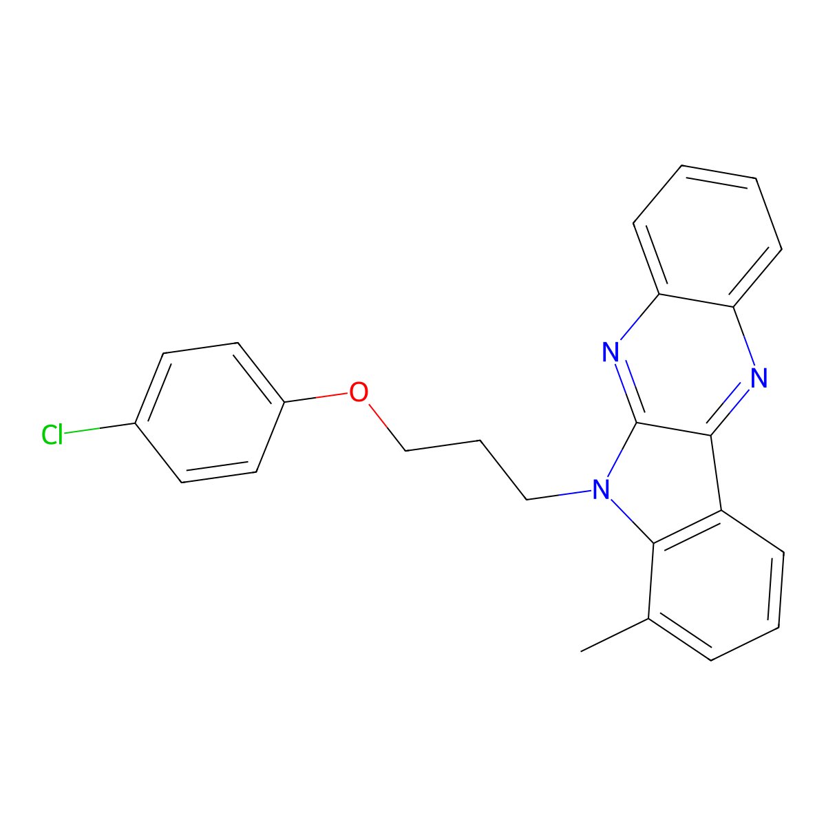 1-Chloro-4-[3-(4-methylindolo[2,3-b]quinoxalin-5-yl)propoxy]benzene molecular structure, CAS 840484-09-5