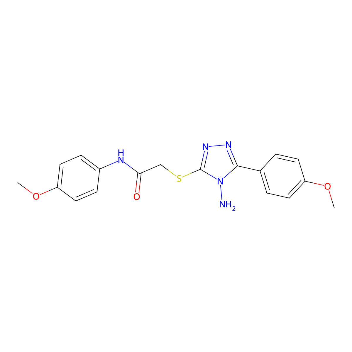 2-{[4-amino-5-(4-methoxyphenyl)-4H-1,2,4-triazol-3-yl]sulfanyl}-N-(4-methoxyphenyl)acetamide molecular structure, CAS 840484-12-0