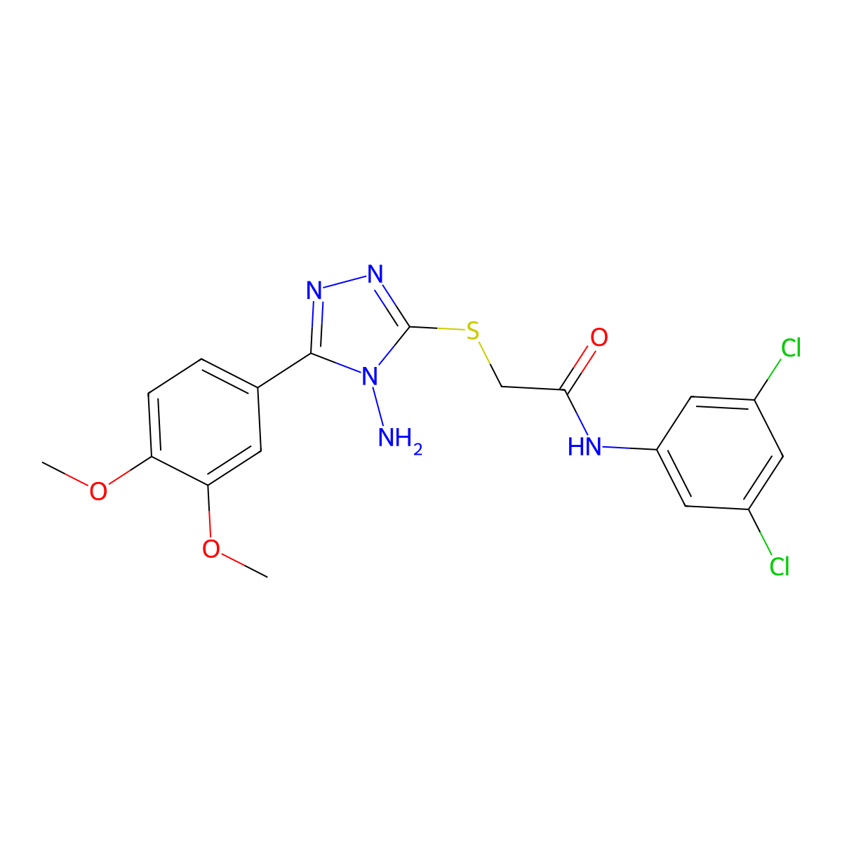 2-{[4-amino-5-(3,4-dimethoxyphenyl)-4H-1,2,4-triazol-3-yl]sulfanyl}-N-(3,5-dichlorophenyl)acetamide molecular structure, CAS 840484-40-4
