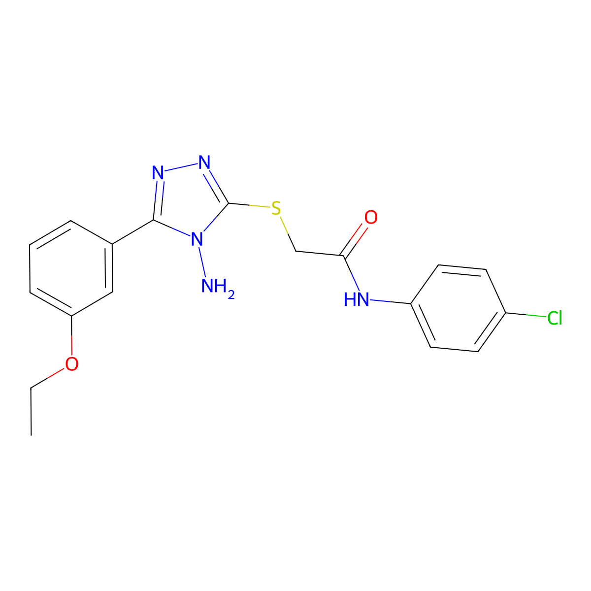 2-[4-amino-5-(3-ethoxyphenyl)(1,2,4-triazol-3-ylthio)]-N-(4-chlorophenyl)aceta mide molecular structure, CAS 840484-52-8