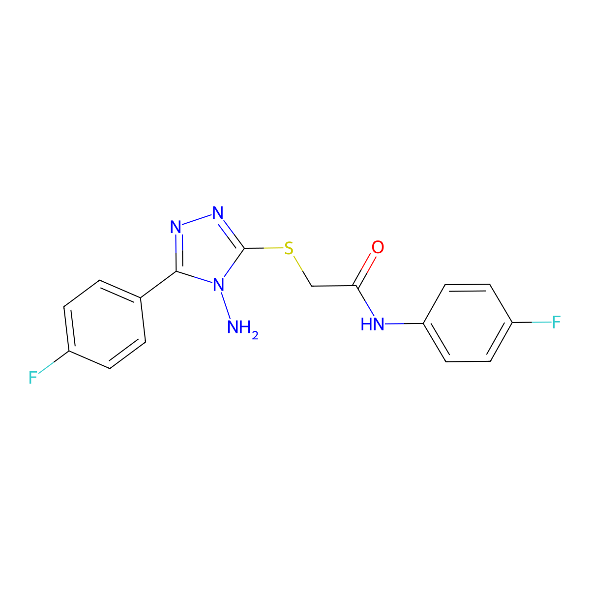 2-{[4-amino-5-(4-fluorophenyl)-4H-1,2,4-triazol-3-yl]sulfanyl}-N-(4-fluorophenyl)acetamide molecular structure, CAS 840485-37-2