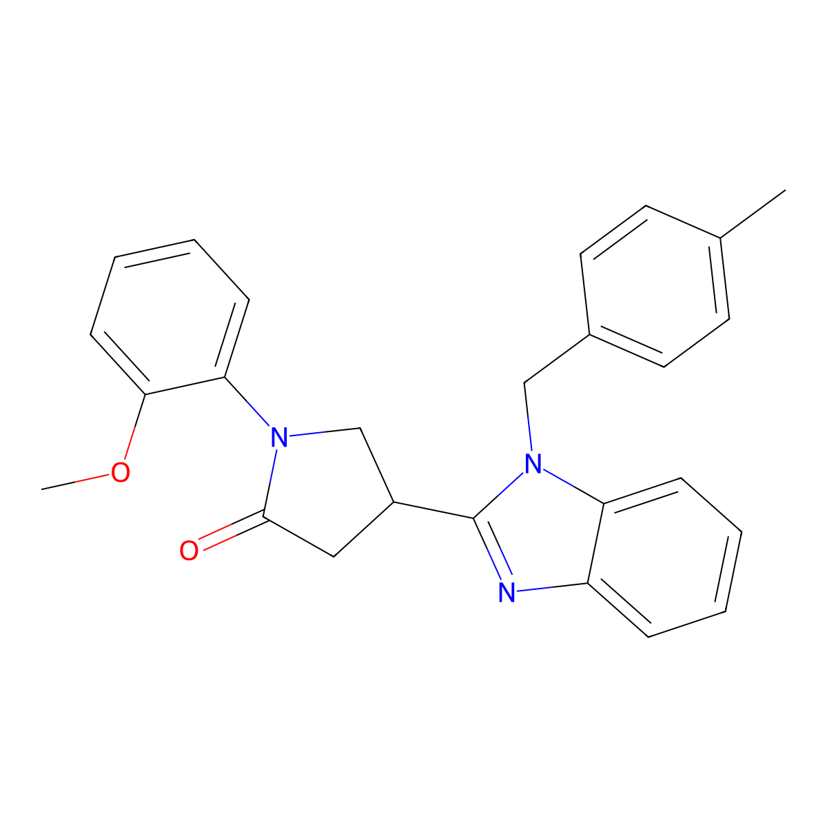 1-(2-methoxyphenyl)-4-(1-(4-methylbenzyl)-1H-benzo[d]imidazol-2-yl)pyrrolidin-2-one molecular structure, CAS 840485-39-4