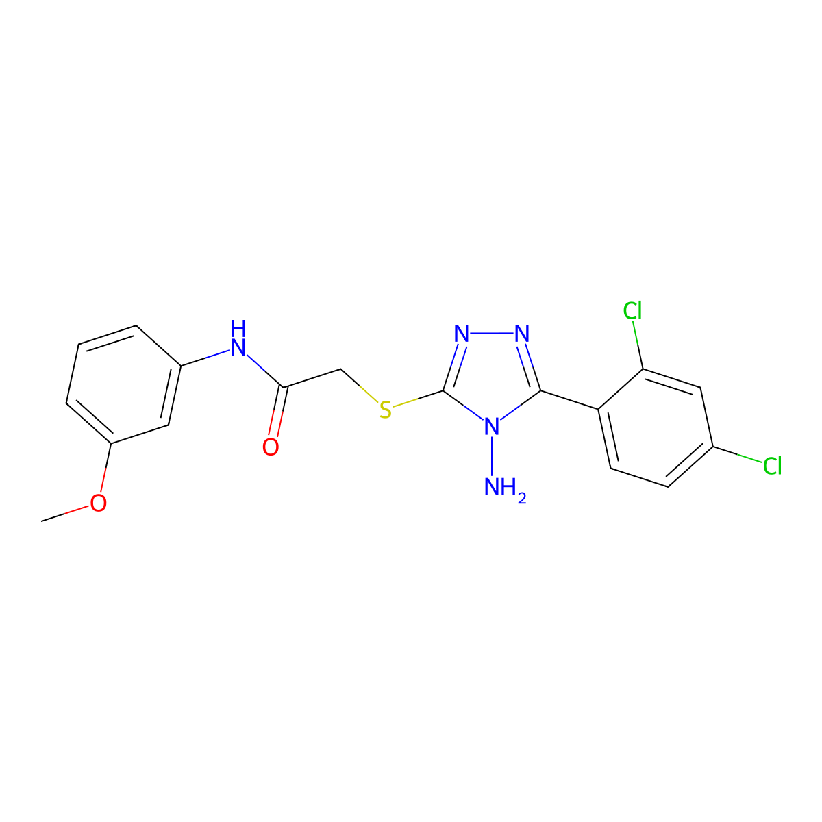 2-{[4-amino-5-(2,4-dichlorophenyl)-4H-1,2,4-triazol-3-yl]sulfanyl}-N-(3-methoxyphenyl)acetamide molecular structure, CAS 840485-77-0
