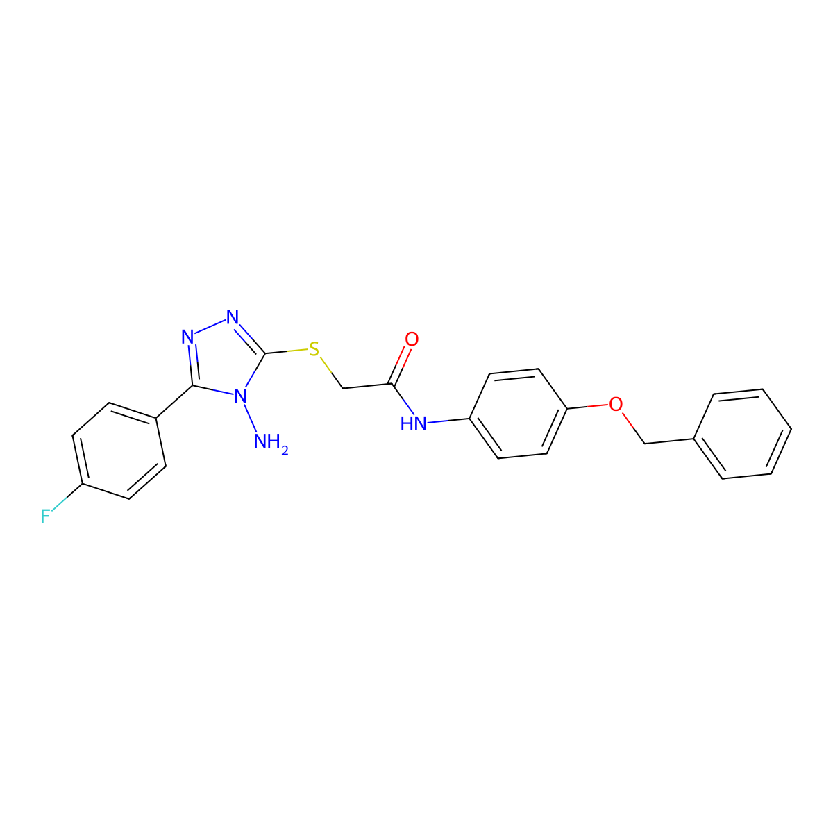 2-{[4-amino-5-(4-fluorophenyl)-4H-1,2,4-triazol-3-yl]sulfanyl}-N-[4-(benzyloxy)phenyl]acetamide molecular structure, CAS 840486-59-1