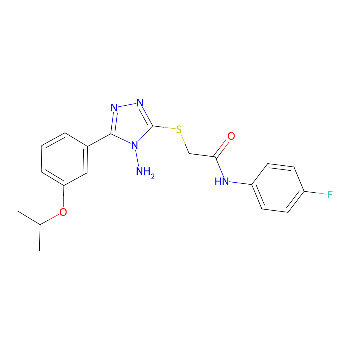 2-{4-amino-5-[3-(methylethoxy)phenyl](1,2,4-triazol-3-ylthio)}-N-(4-fluorophen yl)acetamide molecular structure, CAS 840486-98-8