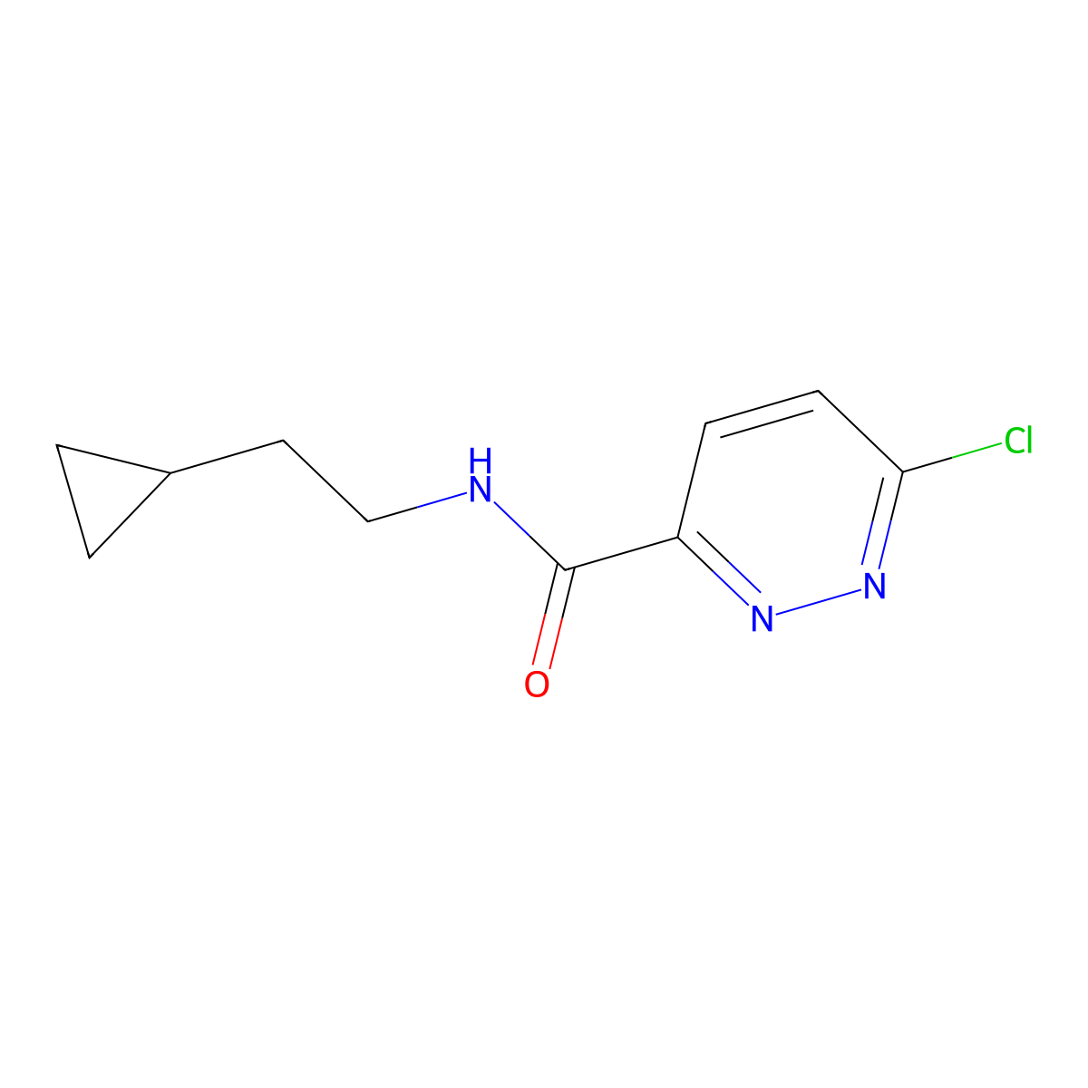 6-Chloro-N-(2-cyclopropylethyl)pyridazine-3-carboxamide molecular structure, CAS 840488-85-9