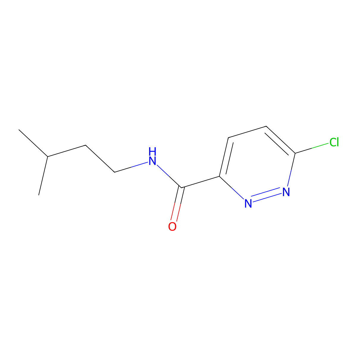 6-chloro-N-isopentylpyridazine-3-carboxamide molecular structure, CAS 840488-86-0