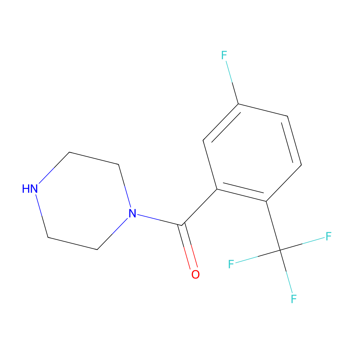 (5-Fluoro-2-trifluoromethylphenyl)piperazin-1-ylmethanone molecular structure, CAS 840488-87-1