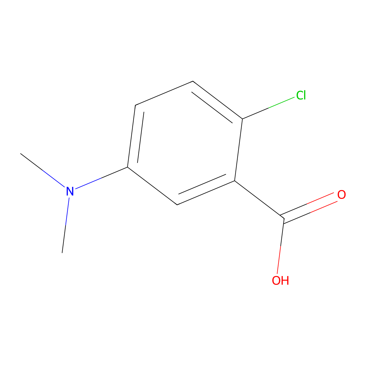 2-Chloro-5-dimethylaminobenzoic acid molecular structure, CAS 840490-30-4