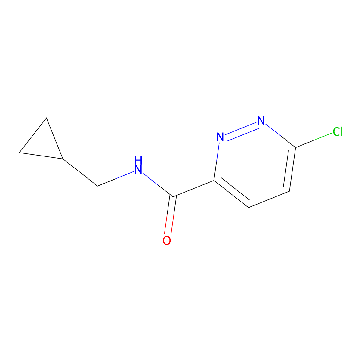 6-chloro-N-(cyclopropylmethyl)pyridazine-3-carboxamide molecular structure, CAS 840490-79-1