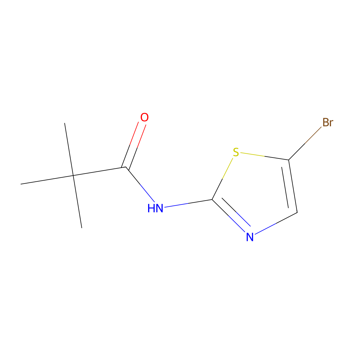 N-(5-bromo-1,3-thiazol-2-yl)-2,2-dimethylpropanamide molecular structure, CAS 840493-84-7