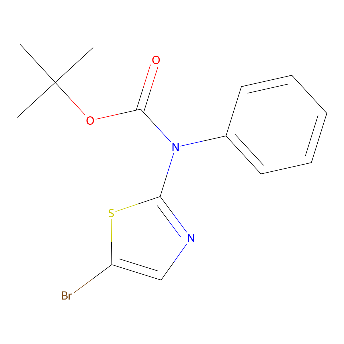 tert-butyl N-(5-bromo-1,3-thiazol-2-yl)-N-phenylcarbamate molecular structure, CAS 840493-94-9