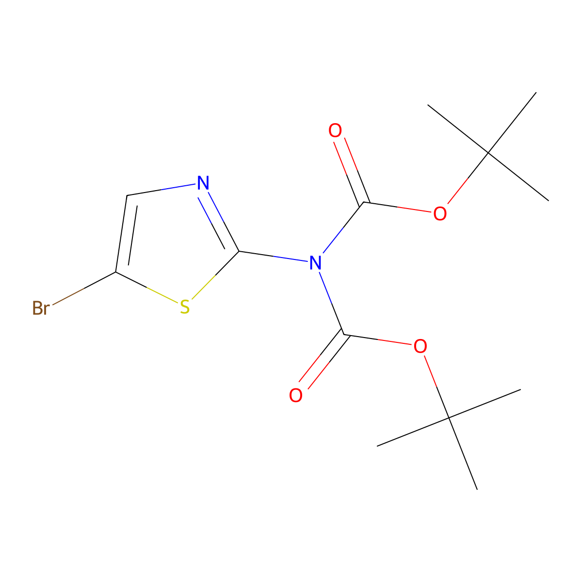 N-(5-Bromothiazol-2-YL)zazbis(biscarbonic acid bis-1,1-dimethylethyl ester molecular structure, CAS 840493-96-1