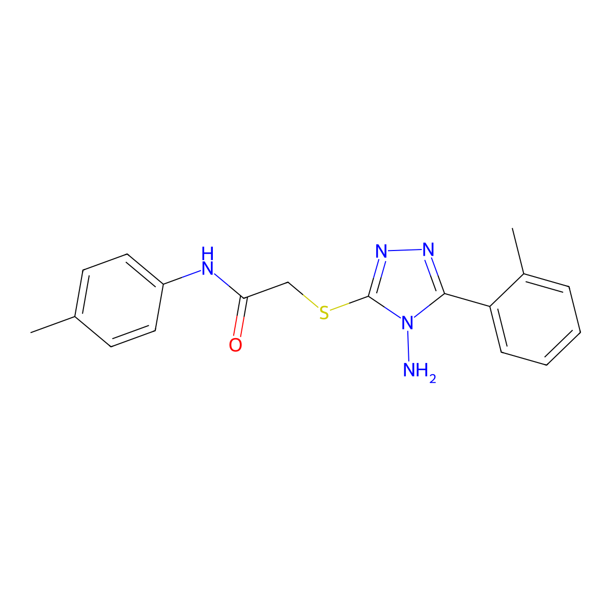2-{[4-amino-5-(2-methylphenyl)-4H-1,2,4-triazol-3-yl]sulfanyl}-N-(4-methylphenyl)acetamide molecular structure, CAS 840495-50-3