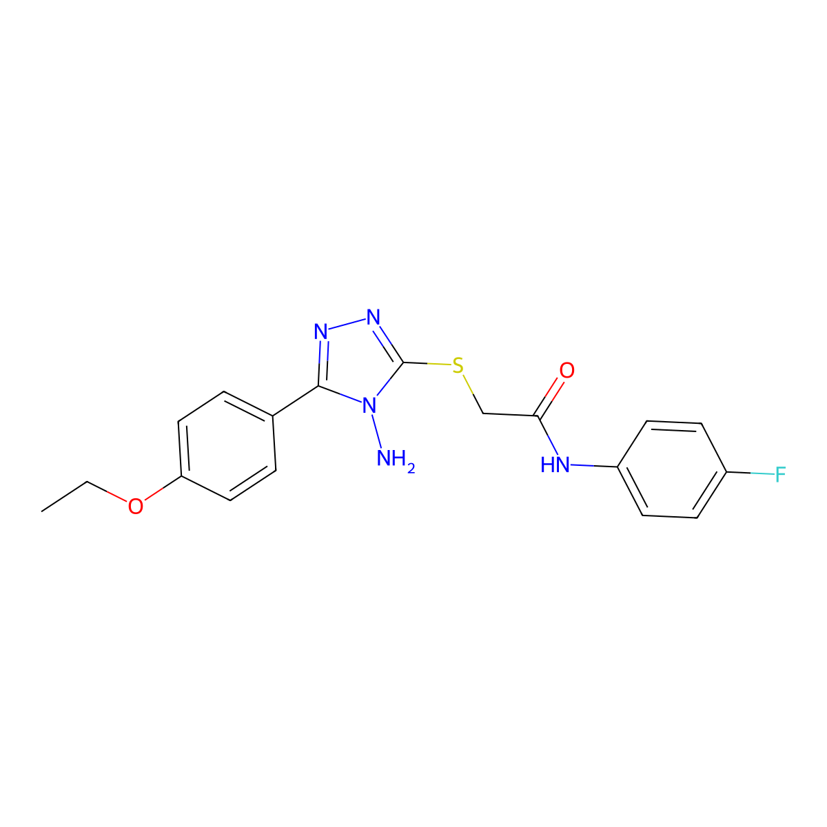 2-[4-amino-5-(4-ethoxyphenyl)(1,2,4-triazol-3-ylthio)]-N-(4-fluorophenyl)aceta mide molecular structure, CAS 840495-70-7