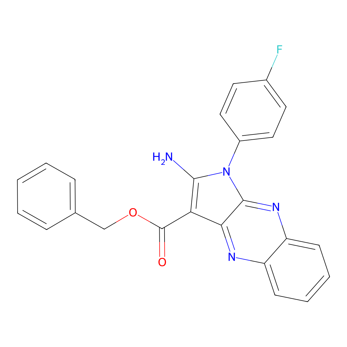 benzyl 2-amino-1-(4-fluorophenyl)-1H-pyrrolo[2,3-b]quinoxaline-3-carboxylate molecular structure, CAS 840495-75-2