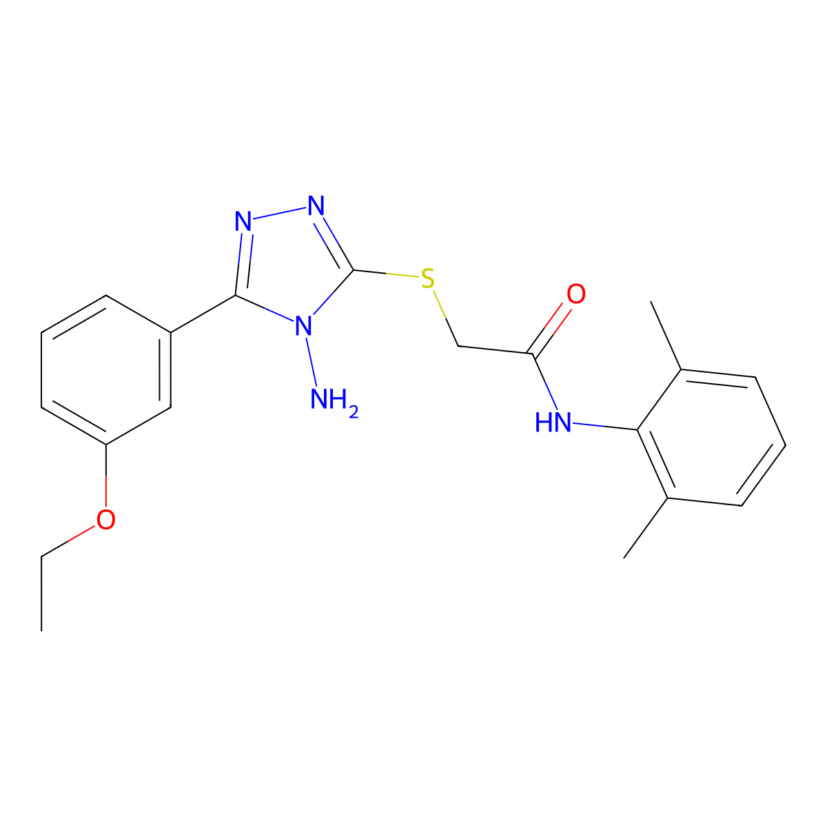 2-{[4-amino-5-(3-ethoxyphenyl)-4H-1,2,4-triazol-3-yl]sulfanyl}-N-(2,6-dimethylphenyl)acetamide molecular structure, CAS 840495-89-8